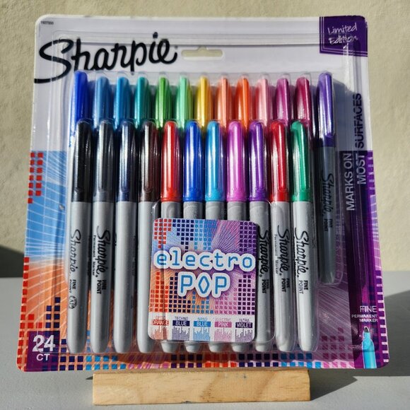 New SHARPIE Electro Pop Permanent Markers Fine Point Assorted Colors 24 Count Li - Picture 2 of 16
